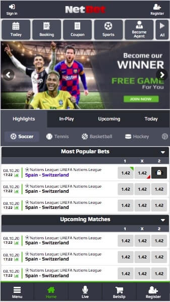 Netbet Mobile app